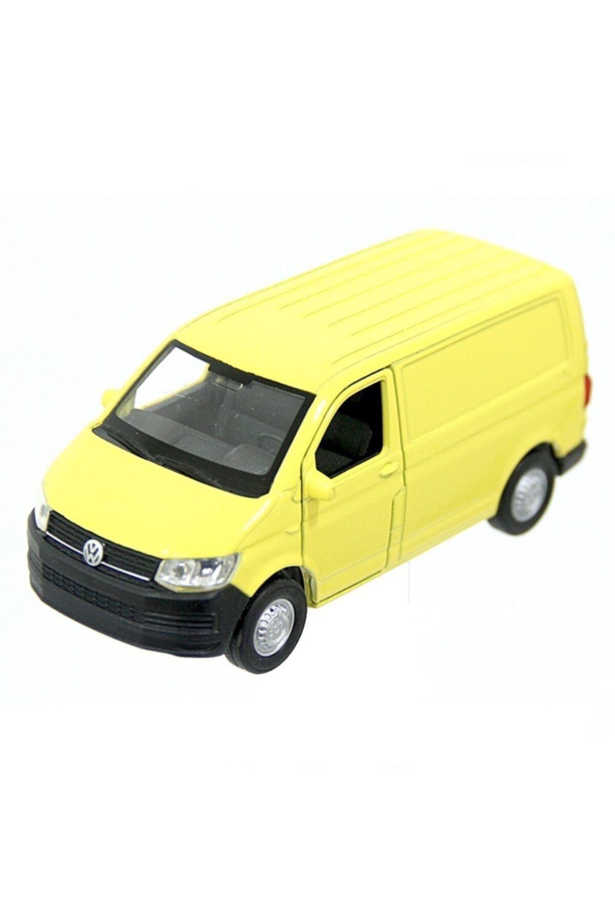 Welly Metal Volkswagen Transporter T6 Van Çek Bırak Minibüs Sarı Renk Ön Kapılar Açılabilir Metal Model