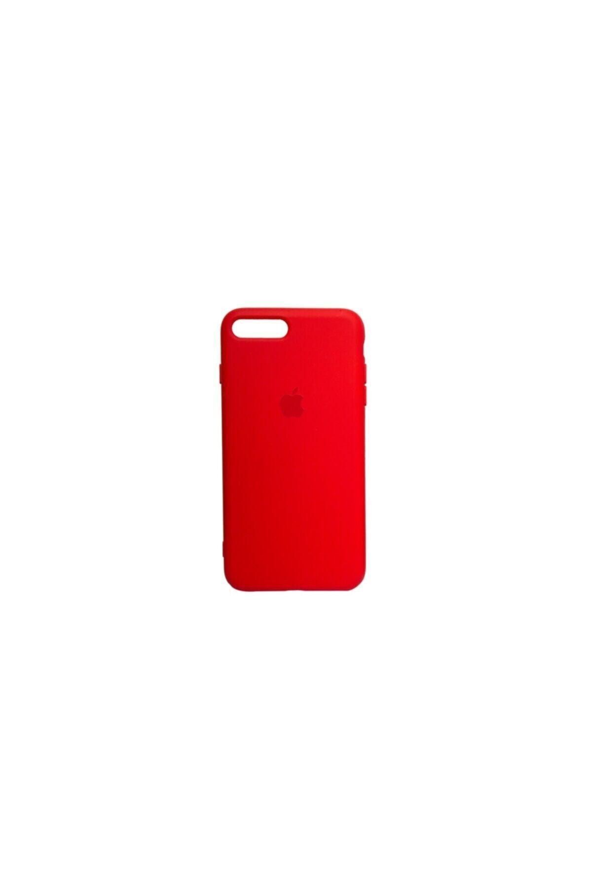 Mopal Iphone 7 Plus Uyumlu Logolu Iç Yüzeyi Kadife Altı Kapalı 360° Tam Koruma Silikon Lansman Kılıf