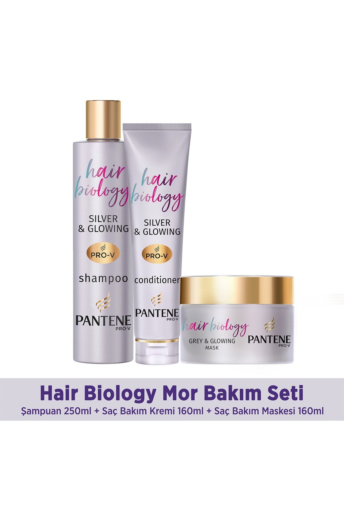 Pantene Hair Biology Turunculaşma Karşıtı Mor Bakım Seti, Sarı Saçlar İçin
