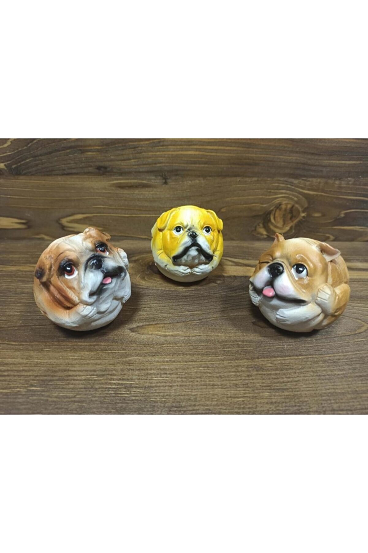 CajuArt Dekoratif Minyatür Üçlü Sevimli Köpek Biblo Üç Farklı Süs