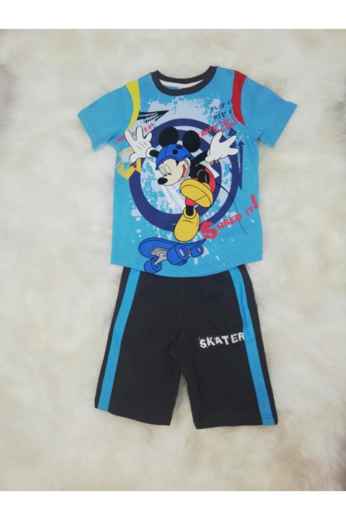 DİSNEY Unisex Çocuk Mavi Disney Mıckey Mauseerkek Pijama Takımı