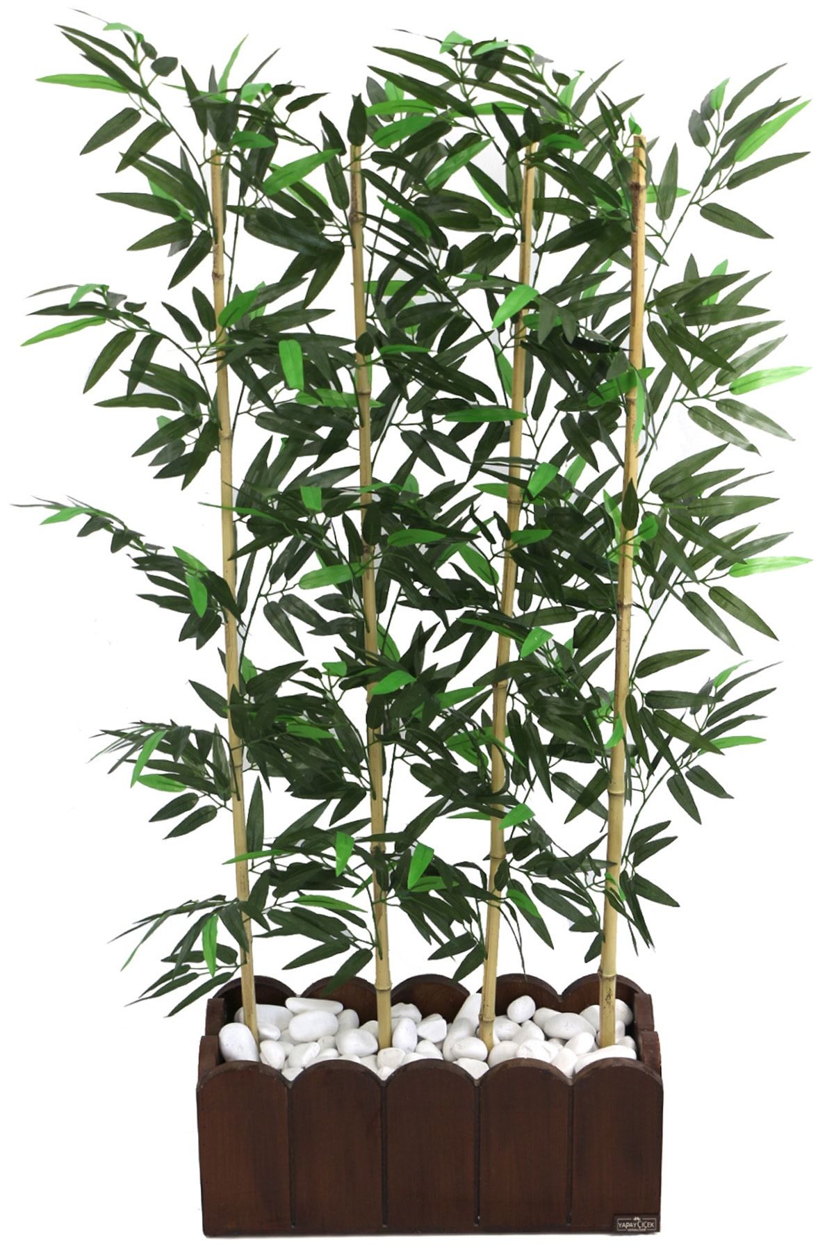 Yapay Çiçek Deposu Yapay Bambu Seperatör Kahverengi Saksılı (20x50x130cm)