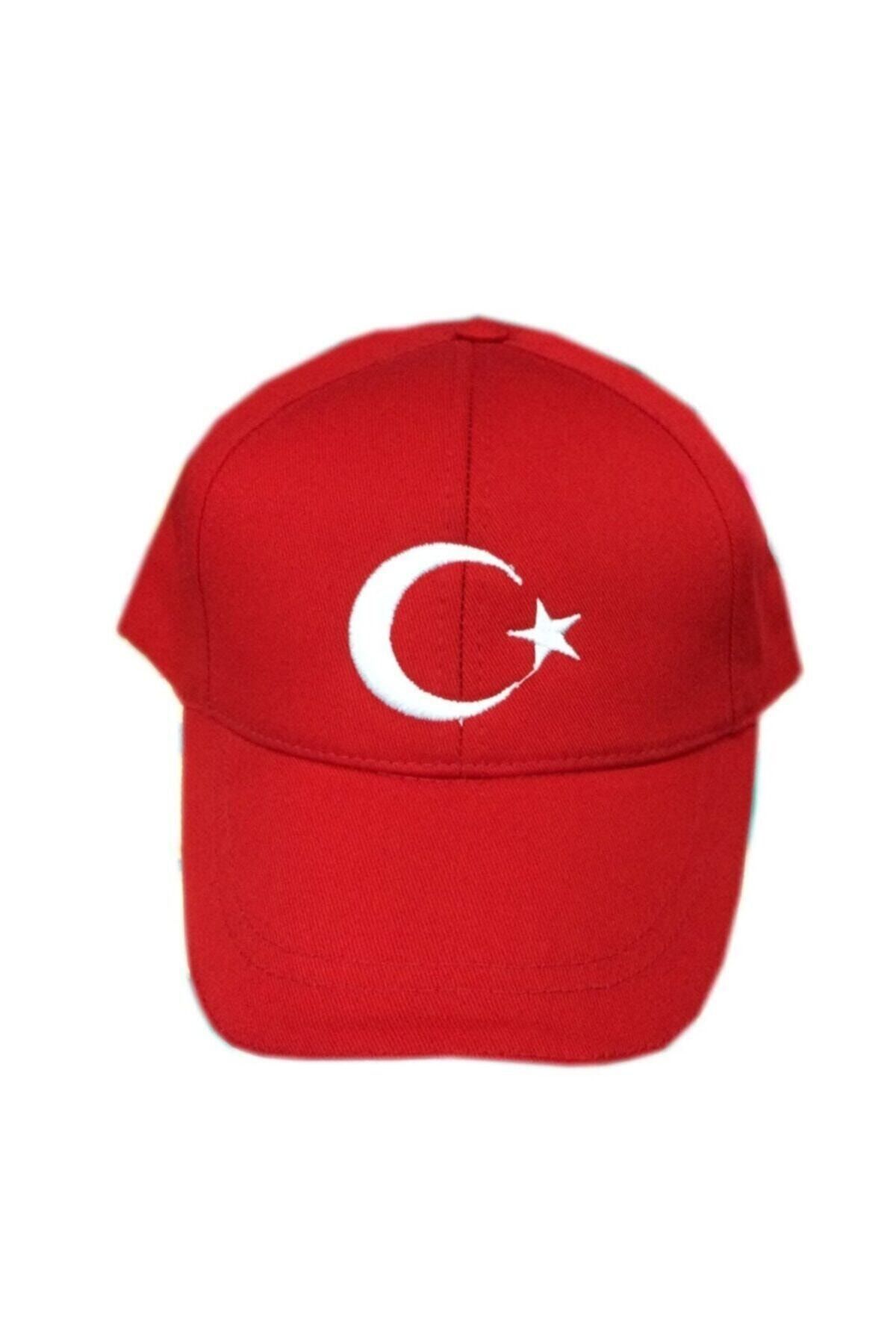 Zirve Bayrak Ay Yıldızlı Şapka Arkası Cırtlı Nakışlı Şapka