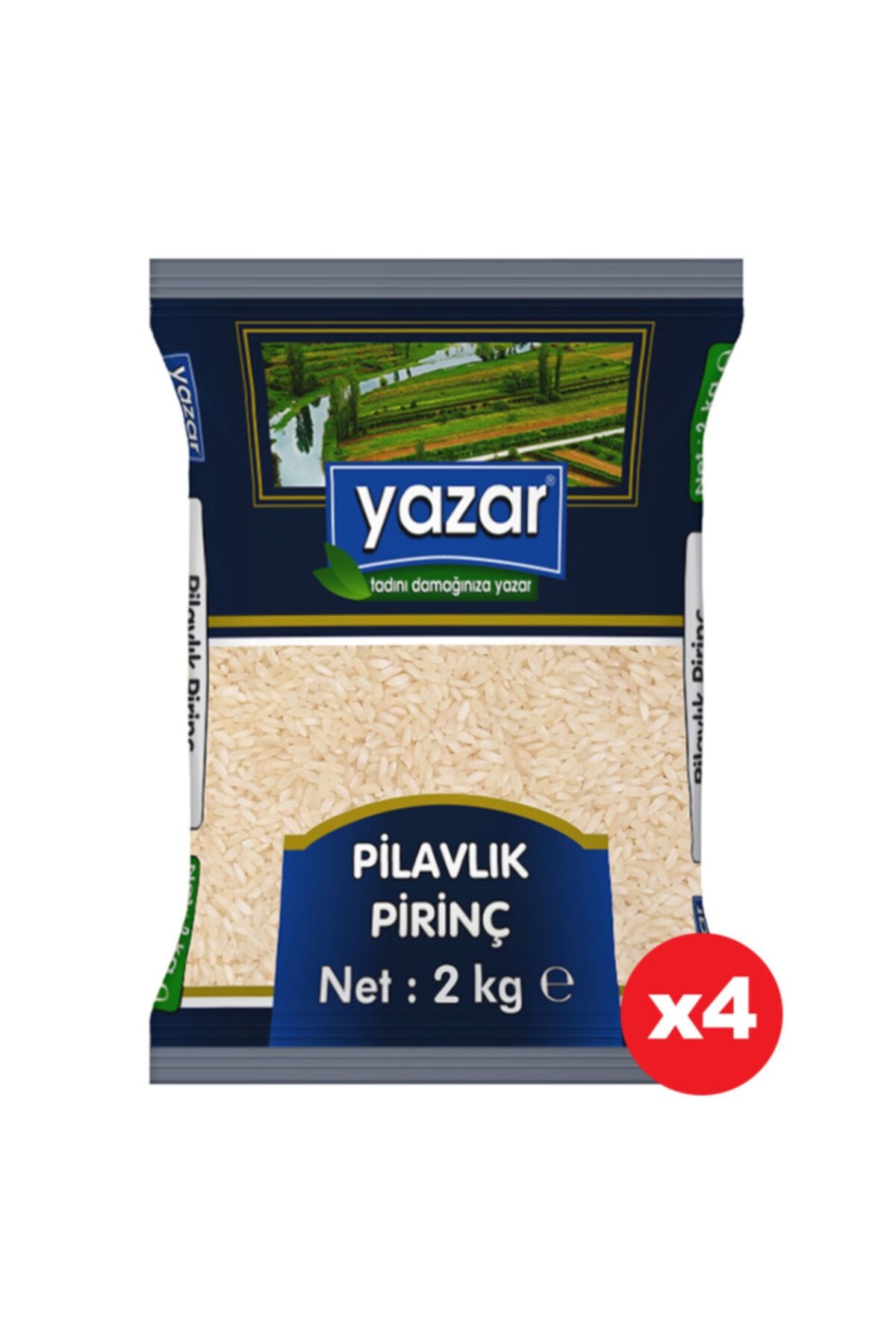 YAZAR Pilavlık Pirinç 2 Kg X 4 Paket