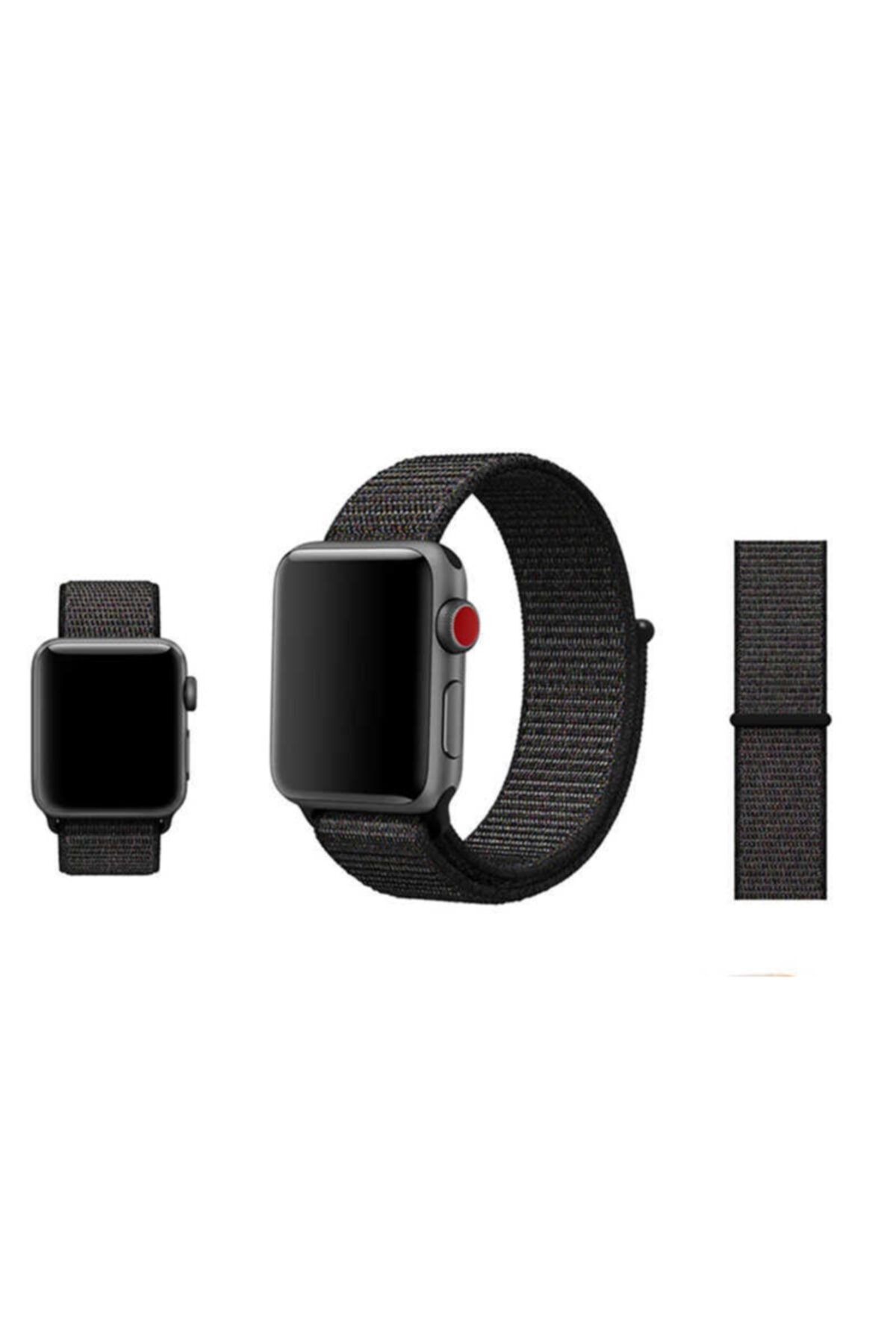 UnDePlus Apple Watch 42mm Krd-03 Hasır Kordon-siyah