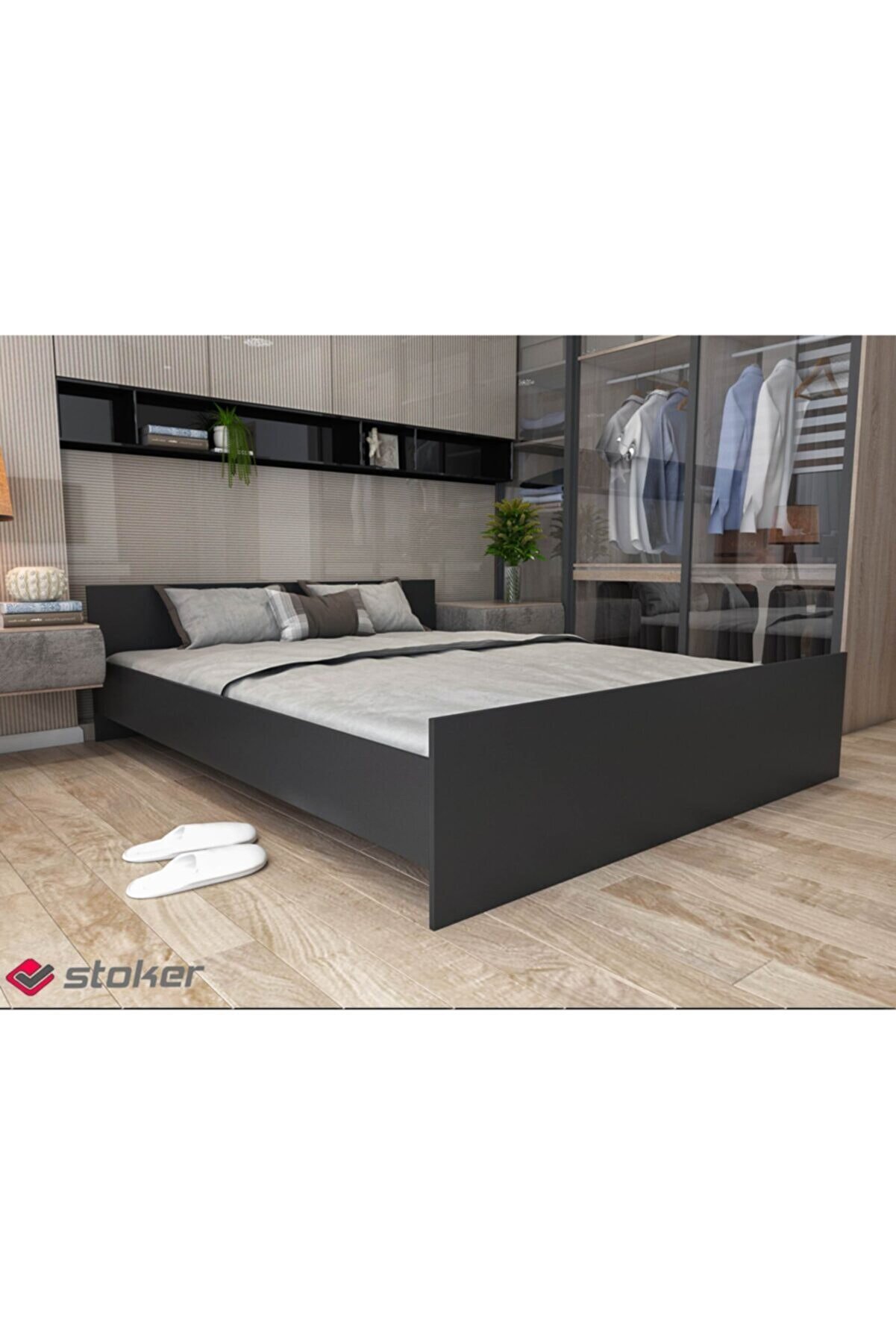 Stoker Nil Serisi Çift Kişilik Lüx Karyola Siyah Fiyatı