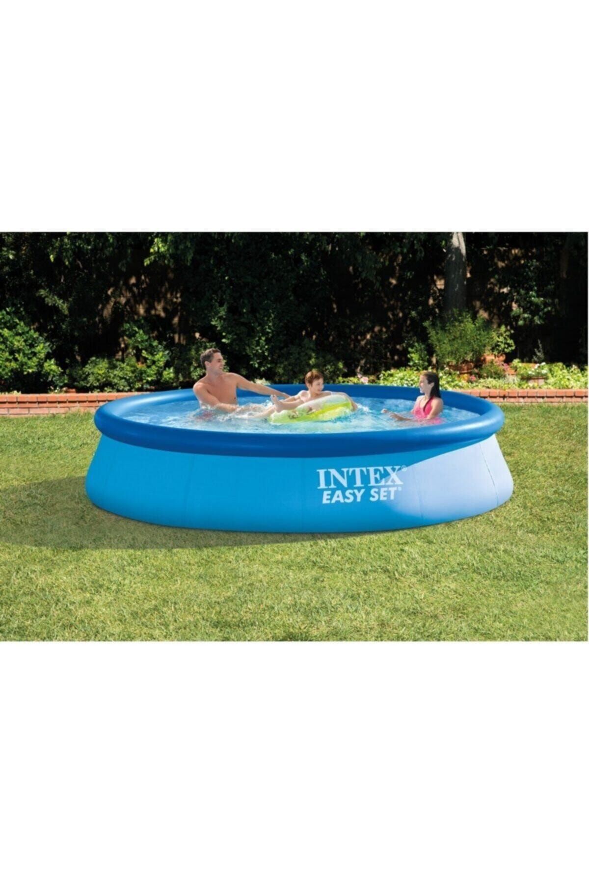 Intex Easy Mavi Renkli Kolay Kurulum Şişme Havuz,366x76cm Büyük Boy Aile Havuzu-28130