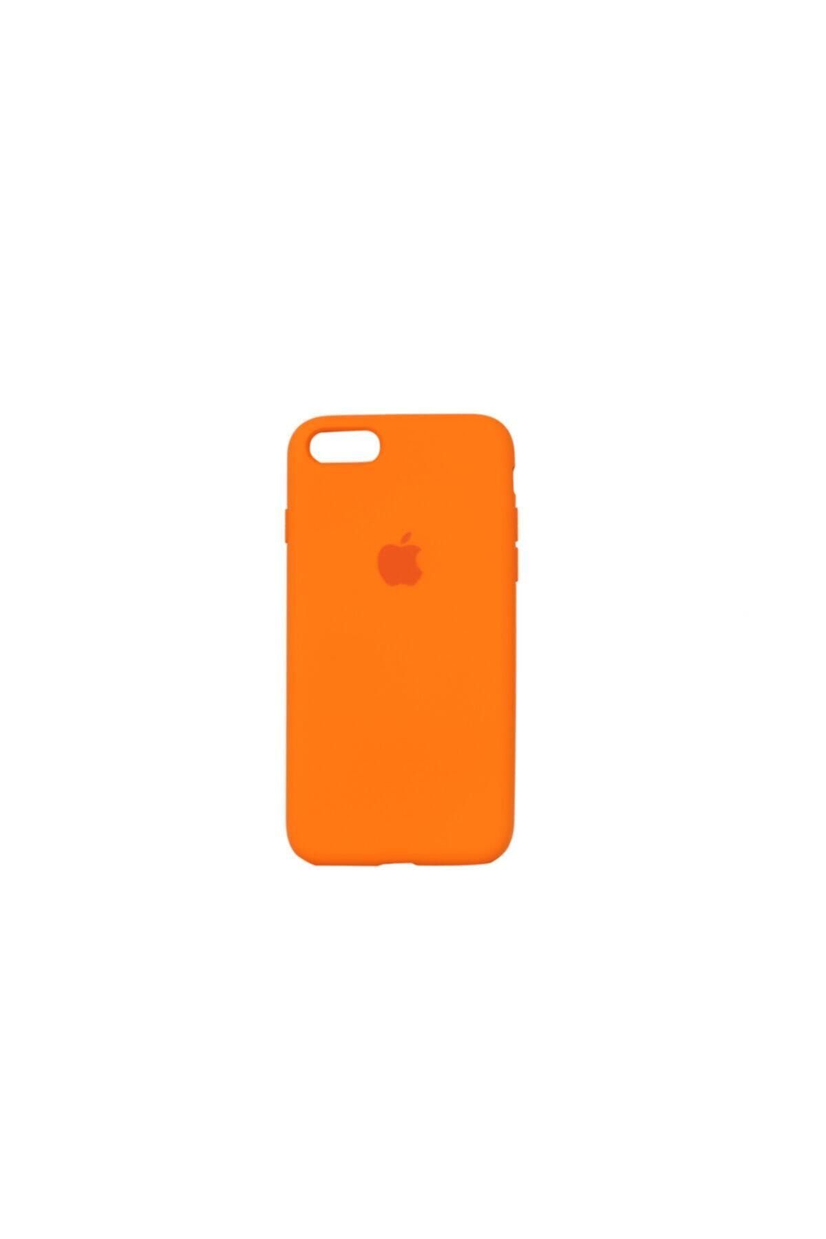Mopal Iphone 7/8 Uyumlu  Logolu Iç Yüzeyi Kadife Altı Kapalı 360° Tam Koruma Silikon Lansman Kılıf