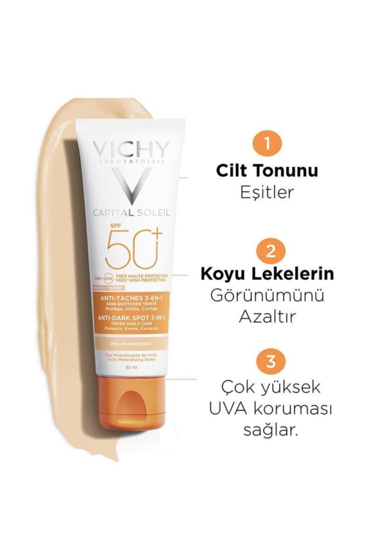 Vichy Capital Ideal Soleil Anti-dark Spot Tinted 3-in-1 Spf50+ 50 Ml