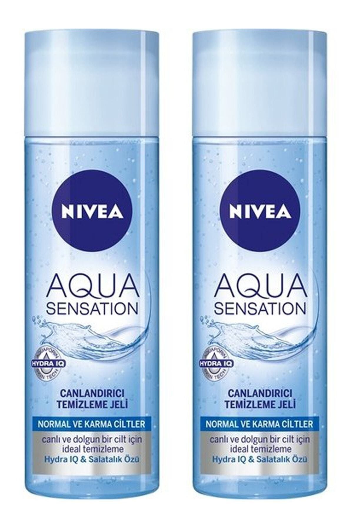 NIVEA Aqua Sensation Normal/karma Ciltler Için Canlandırıcı Temizleme Jeli 200 ml X 2 Adet