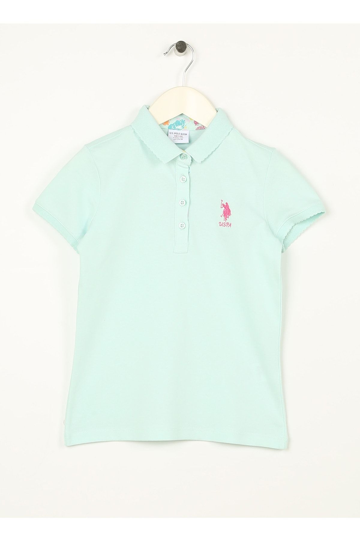 U.S. Polo Assn. Düz Yeşil Kız Çocuk T-shirt Tp01-ıy023