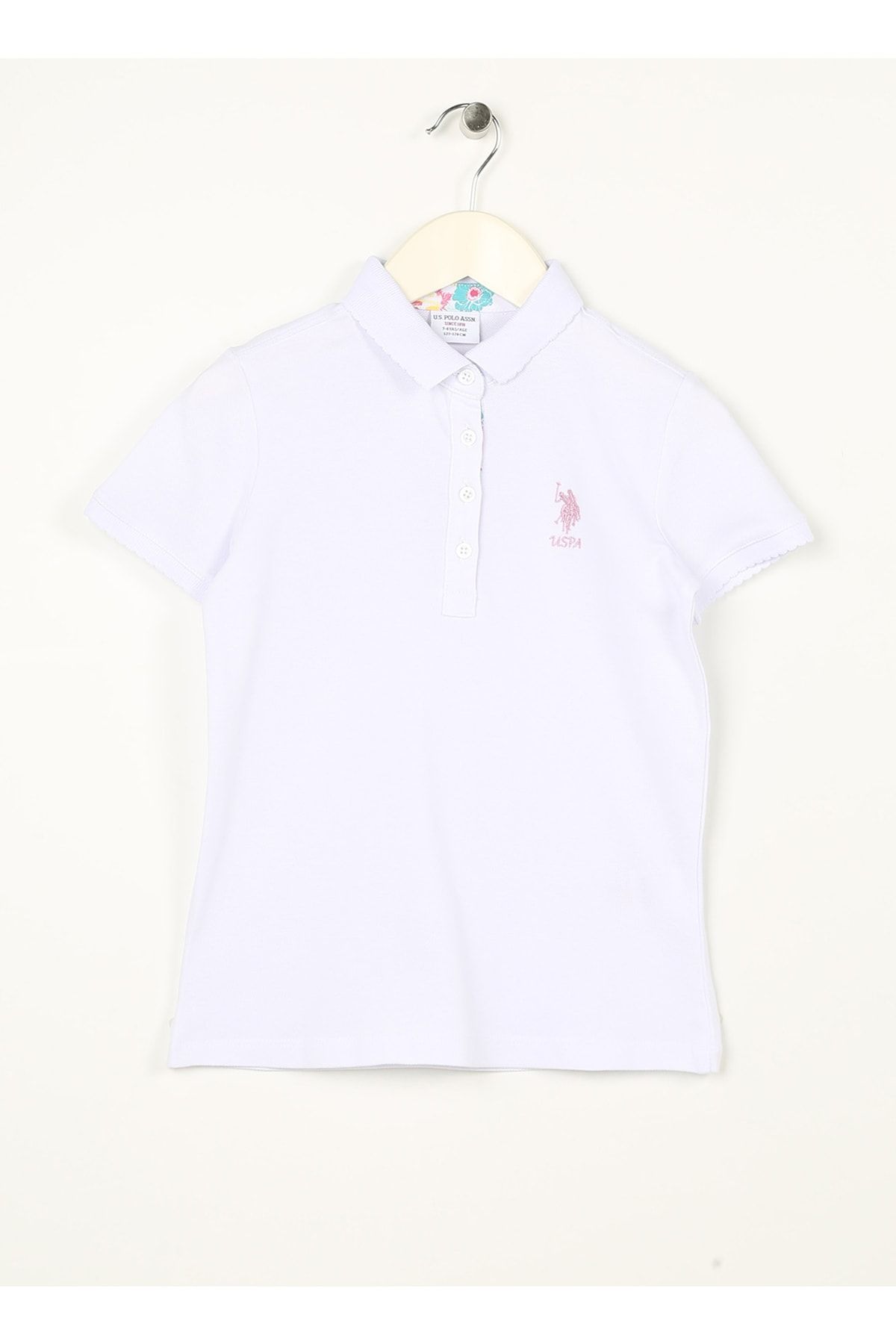 U.S. Polo Assn. Düz Beyaz Kız Çocuk T-shirt Tp01-ıy023