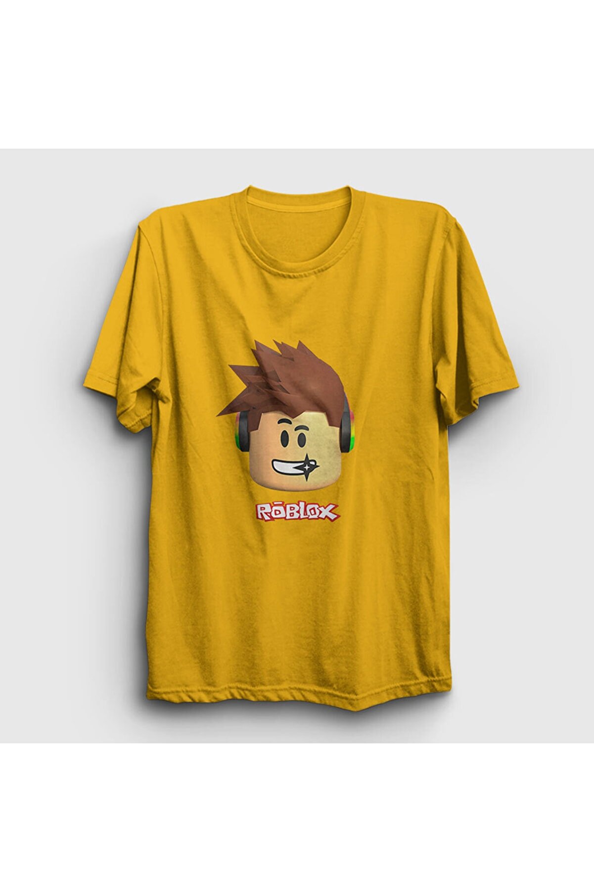 Presmono Unisex Sarı Kid Roblox T-shirt 30958tt