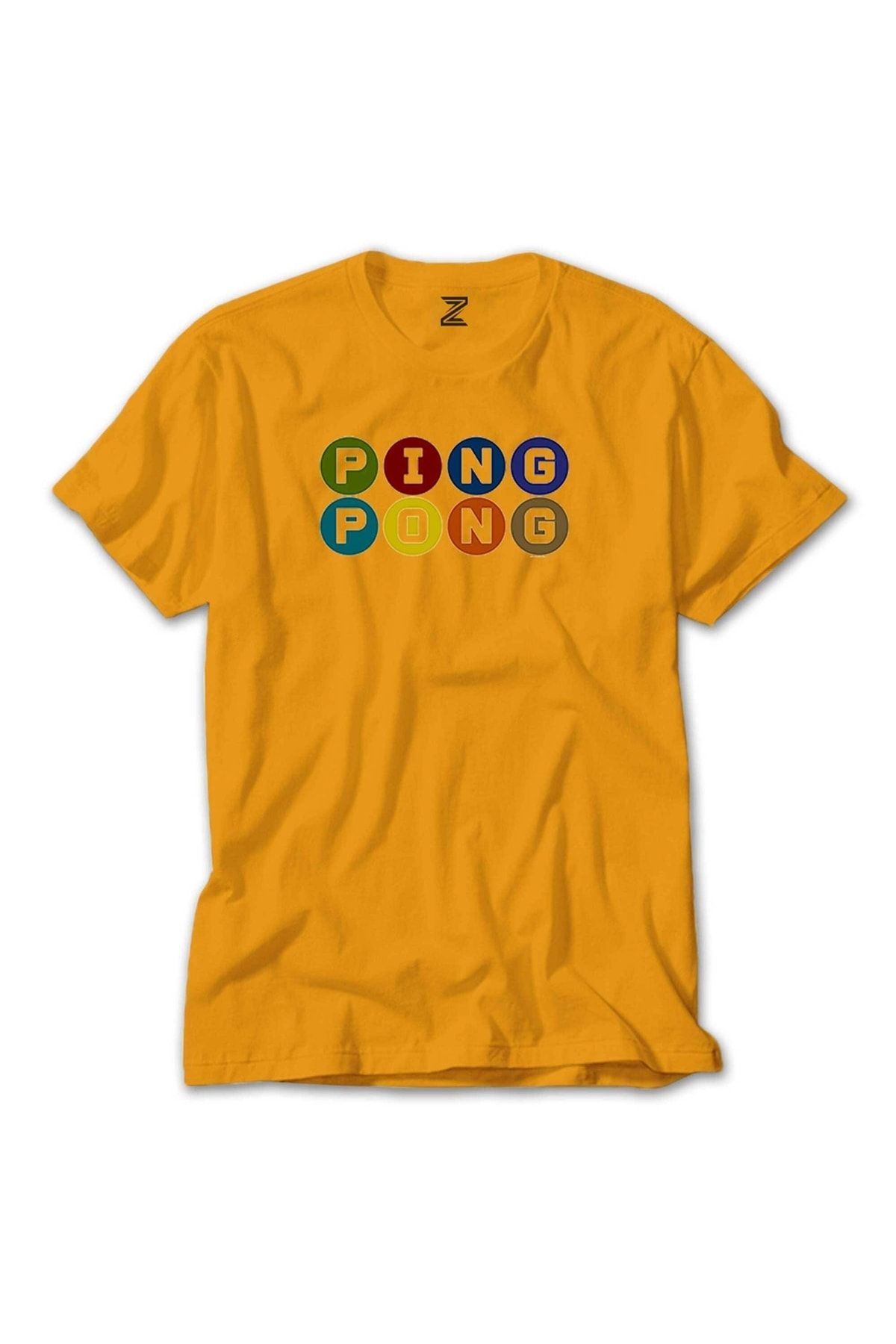 Z zepplin Ping Pong Text Colored Sarı Tişört
