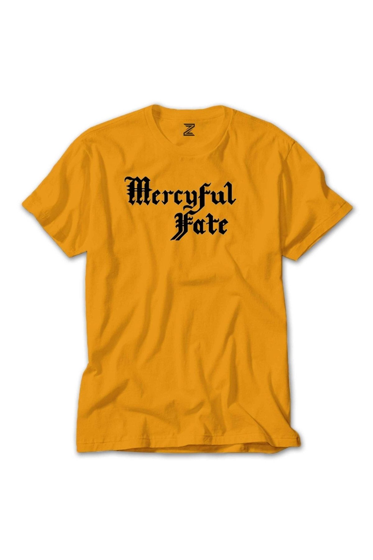 Z zepplin Mercyful Fate Logo Text Sarı Tişört