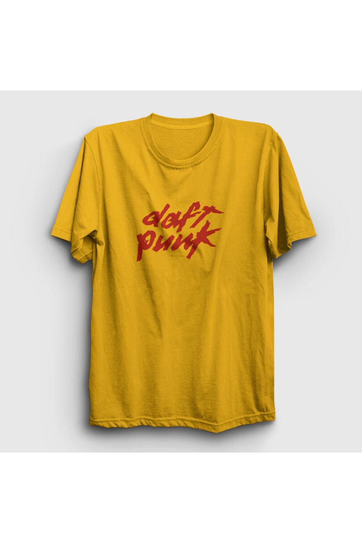 Presmono Unisex Sarı Logo Daft Punk T-shirt 59848tt