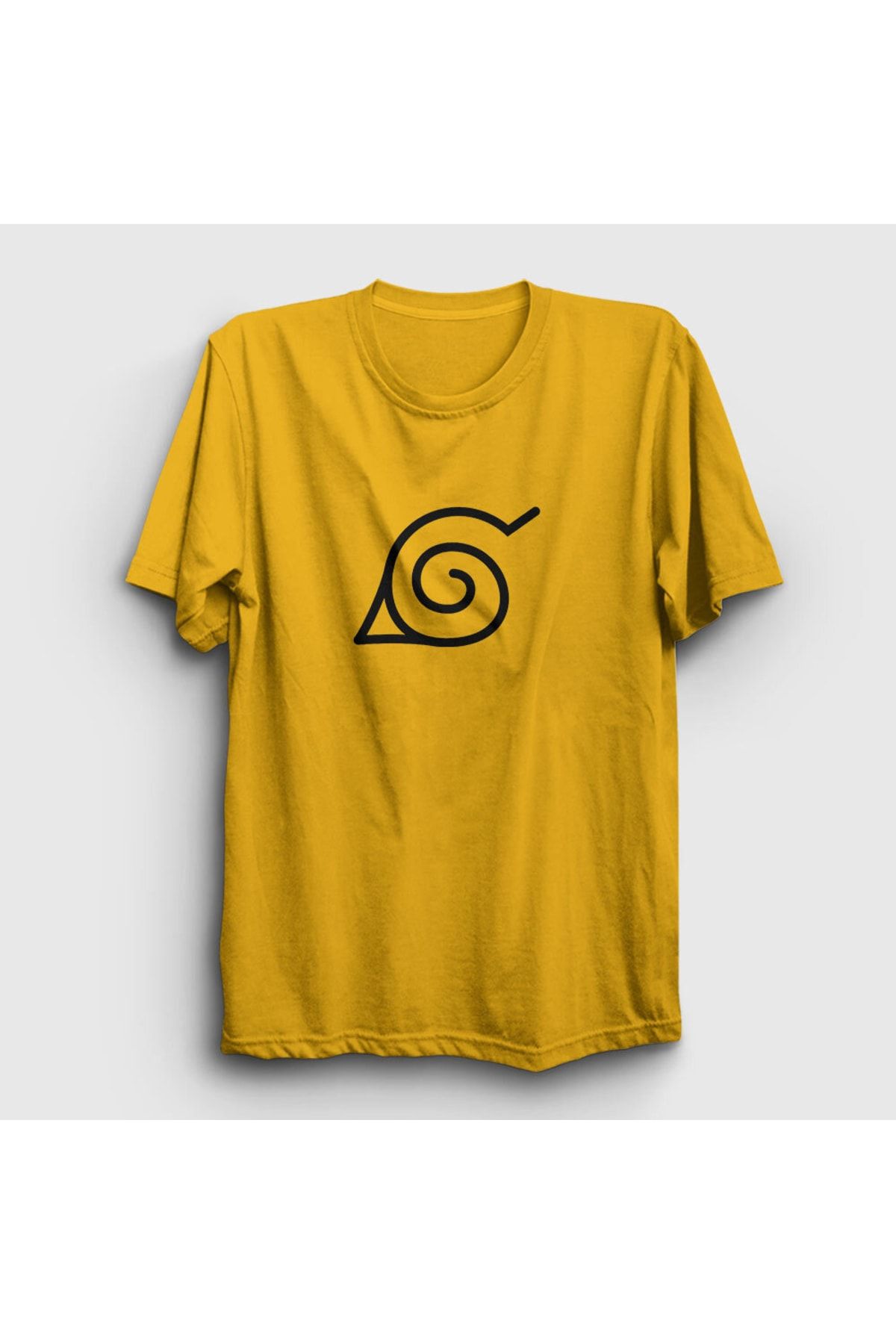 Presmono Unisex Sarı Konoha Anime Naruto T-shirt 133147tt