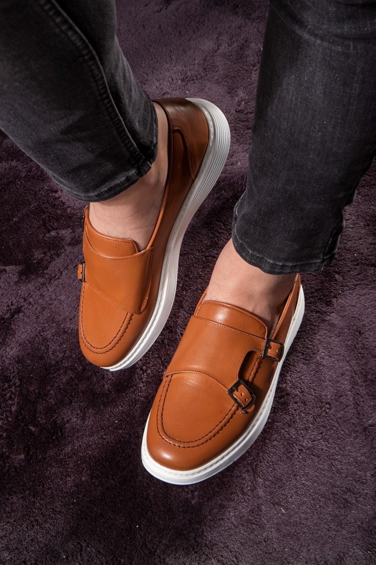 Ducavelli Strap Hakiki Deri Erkek Günlük Ayakkabı, Loafer Ayakkabı, Günlük Ayakkabı, Hafif Ayakkabı