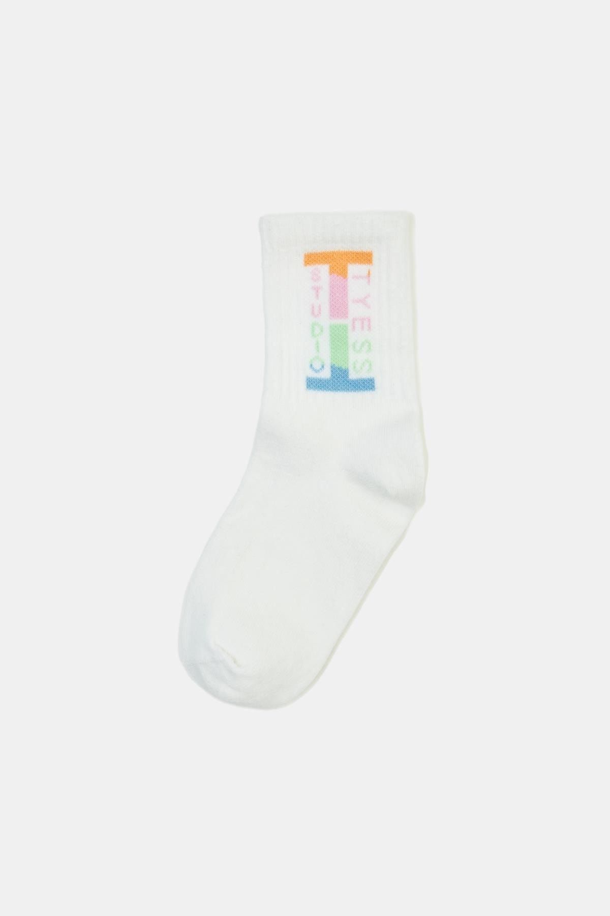 Tyess Kız Çocuk Beyaz Çorap