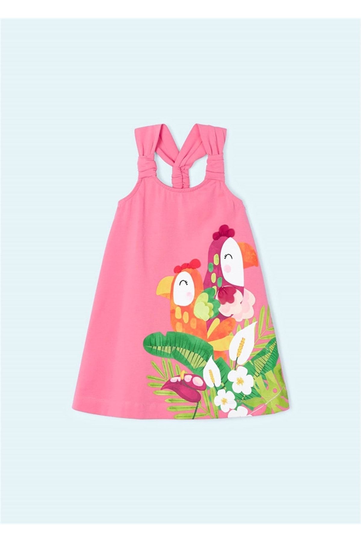 Mayoral Kız Çocuk Aplike Elbise Pembe 3944