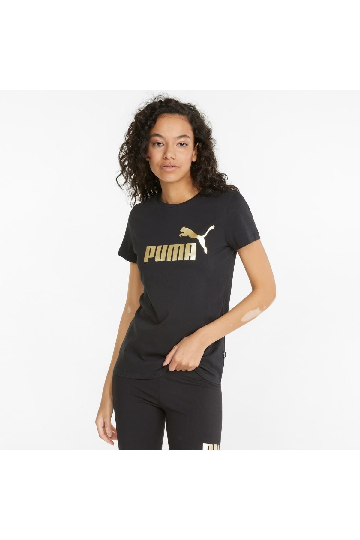 Puma Ess+ Metallic Logo Tee Kadın Tişört - 848303-01