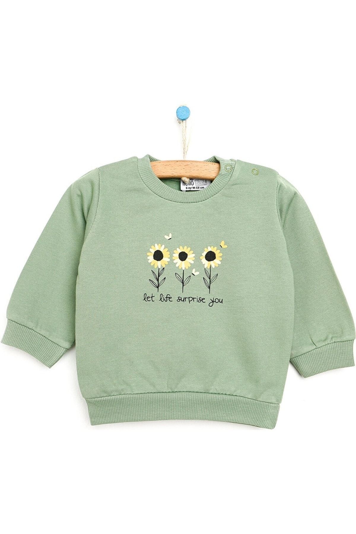 HelloBaby Basic Kız Bebek Şardonlu Iki Ip Baskılı Sweatshirt