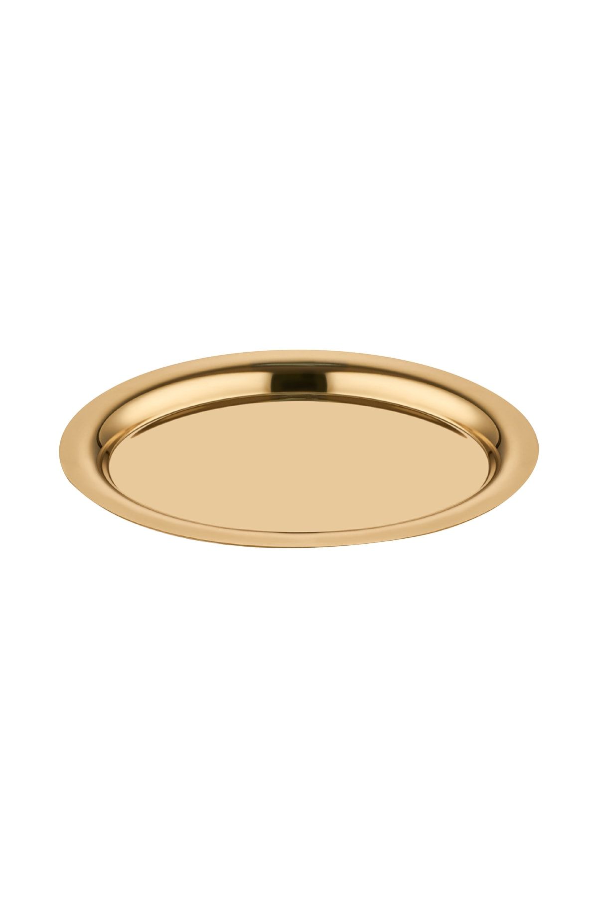 Narin Oval Tabak - Gold Titanyum - 21,7 X 14,5 Cm