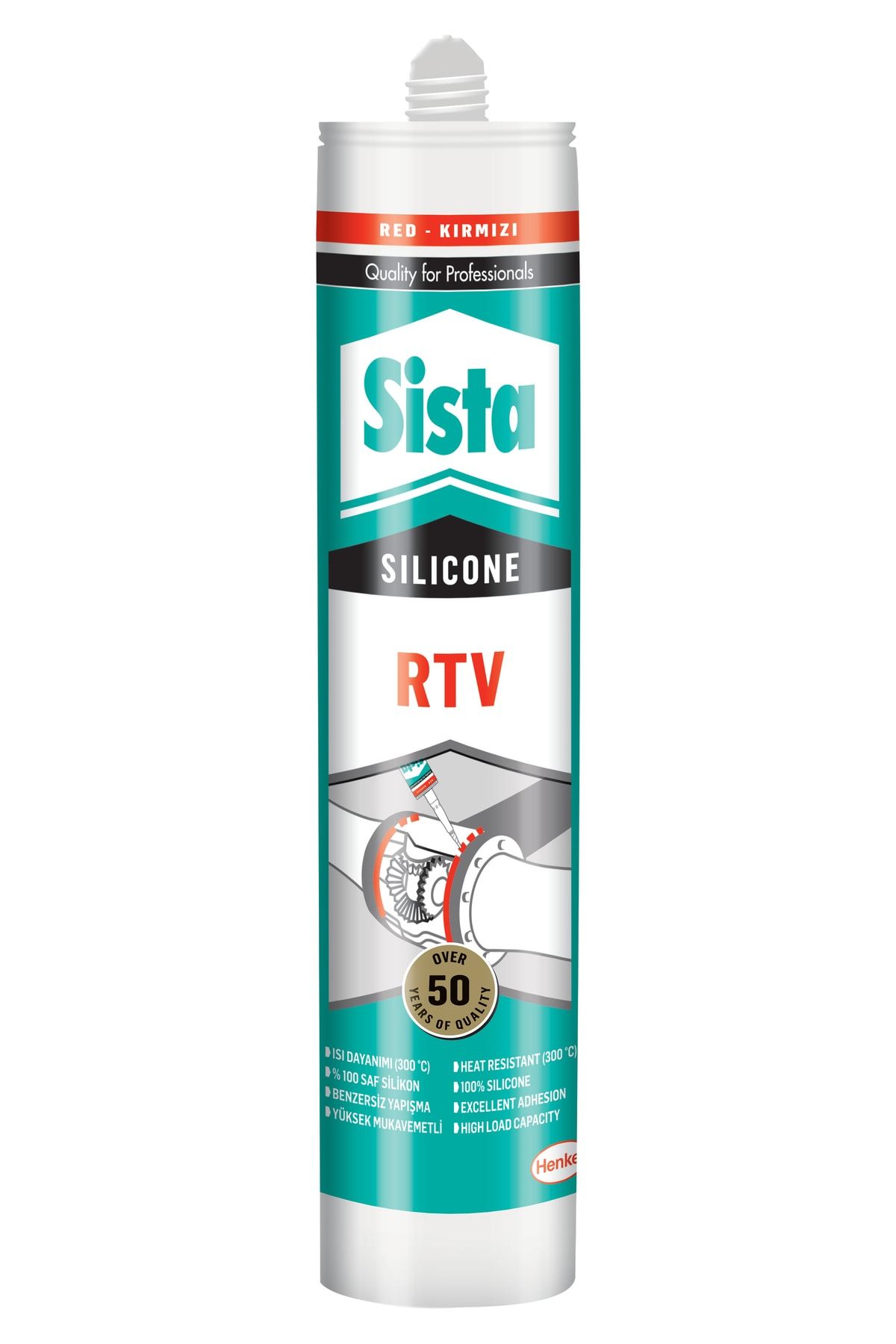 Sista 15'li Paket Rtv Silikon Sıvı Conta (300° C) Kırmızı 310 ml