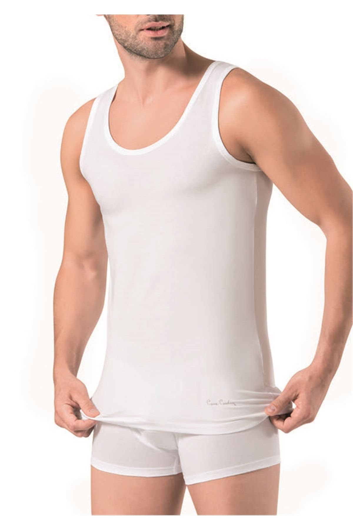 Pierre Cardin 300 Erkek Likralı Modal Atlet-beyaz