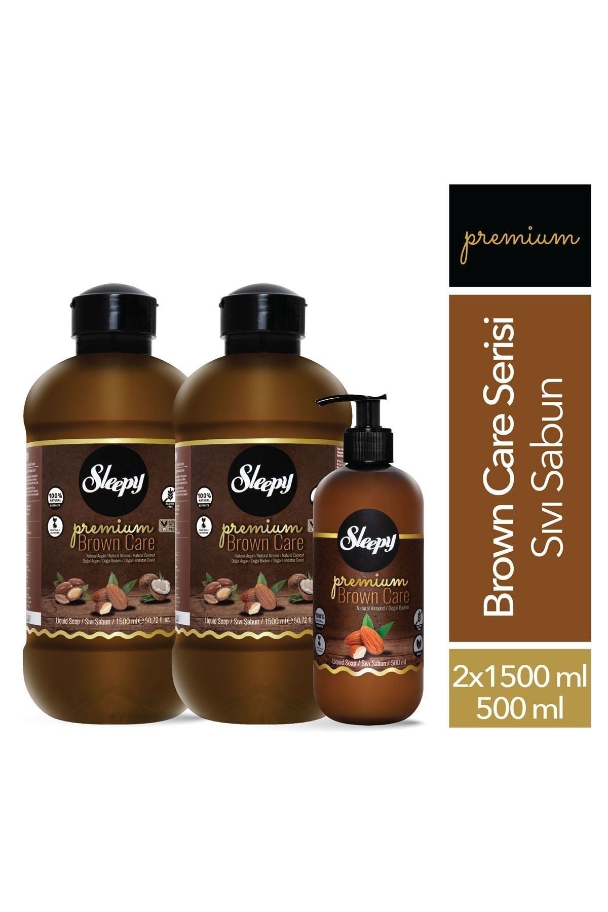 Sleepy Premium Brown Care Serisi Sıvı Sabun 500 Ml + 2x1500 Ml
