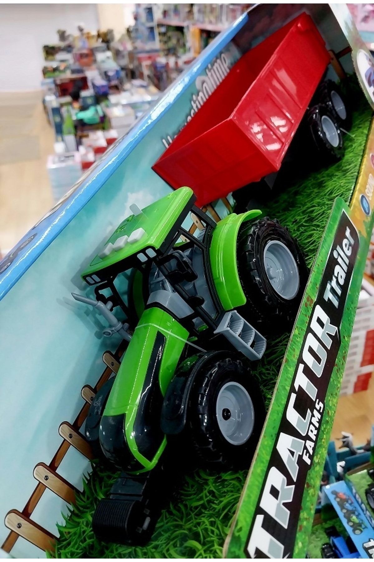 OYUNCAKSAHİLİ Traktör 3 Farklı Işıklı Ses Efektli Çiftlik Araçları Büyük Boy Oyuncak Açılır Römork Ve Motor Kaputu