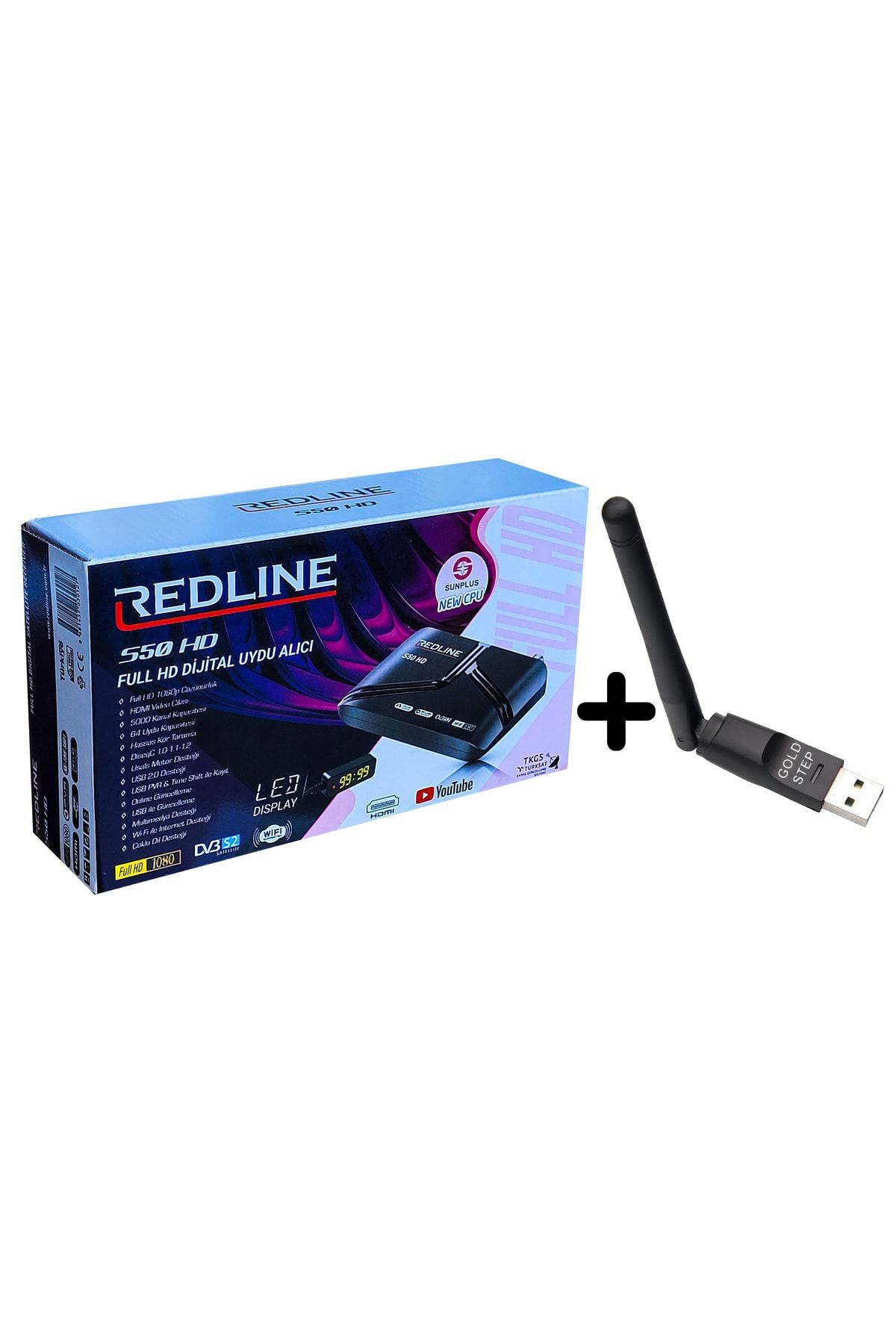 Redline S50 Hd Yeni Model 1 Yıl Free Ip + Gold Step Wireless Adaptör