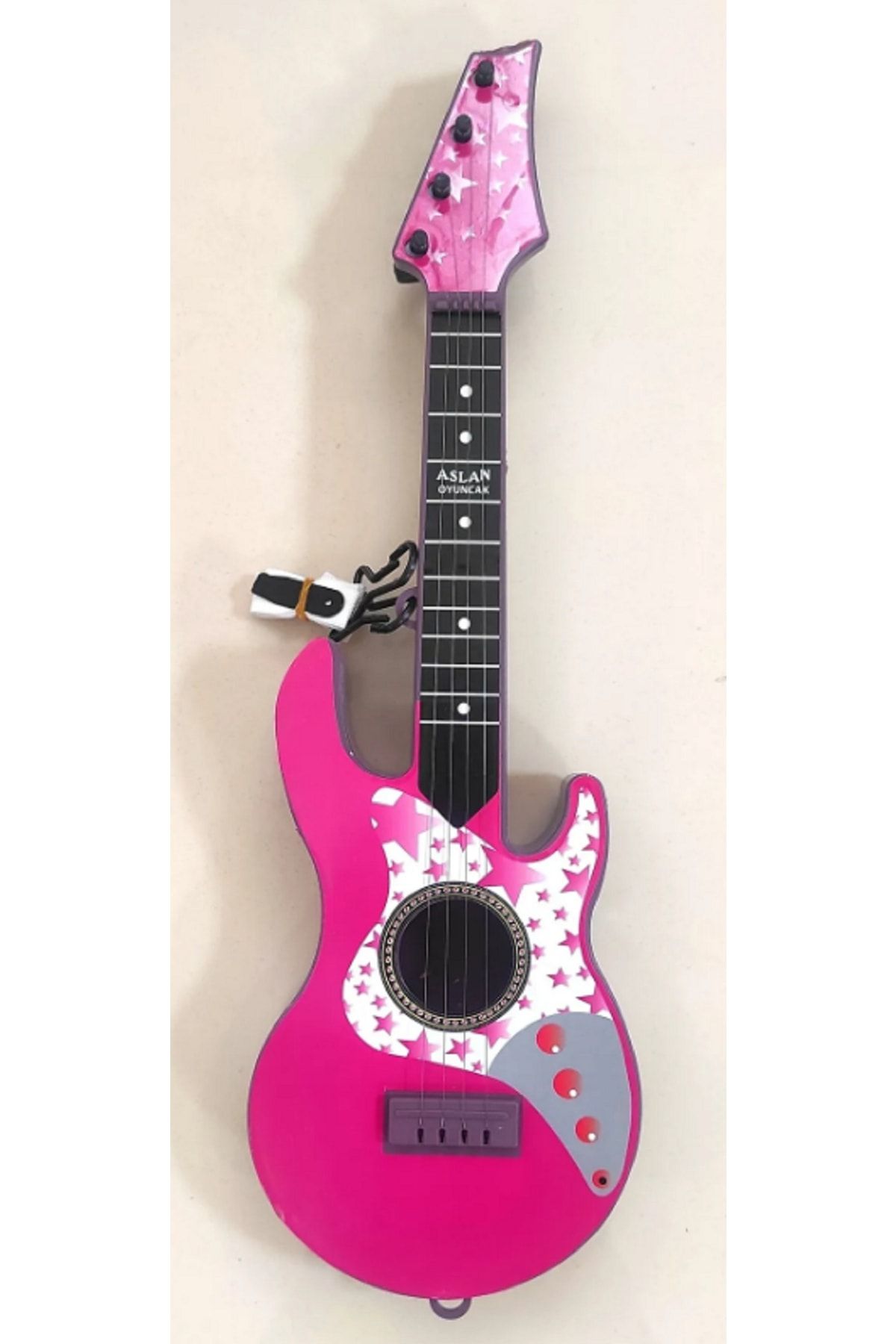 Zeynelyerebasan Telli Pembe Elektro Oyuncak Gitar Müzik Arkadaşım Çocuk Gitarı Akort Edilebilir 50 Cm.