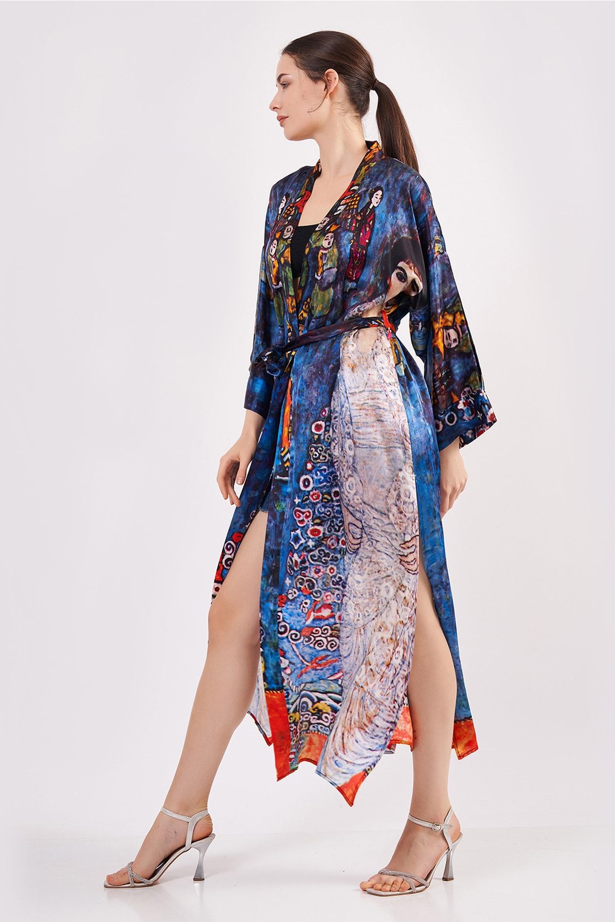 Nomads Felt İpek Uzun Kimono Kaftan | Gustav Klimt Barones Elizabeth | Nomads Felt