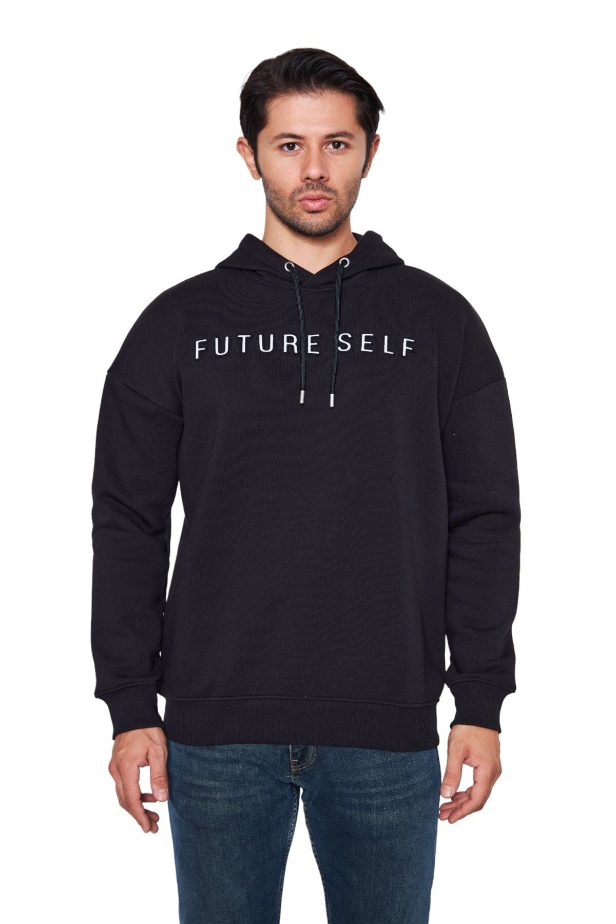 Keep Out 5012 Future Self Kapüşonlu Oversize Erkek Sweatshirt