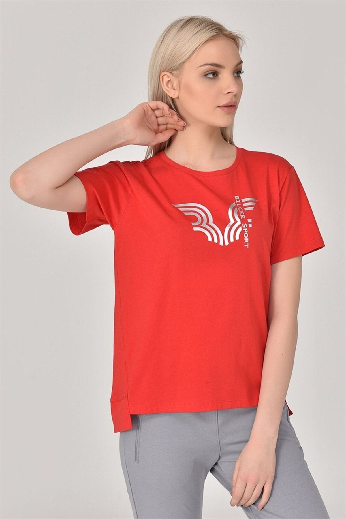 bilcee Kırmızı Kadın T-Shirt GS-8623