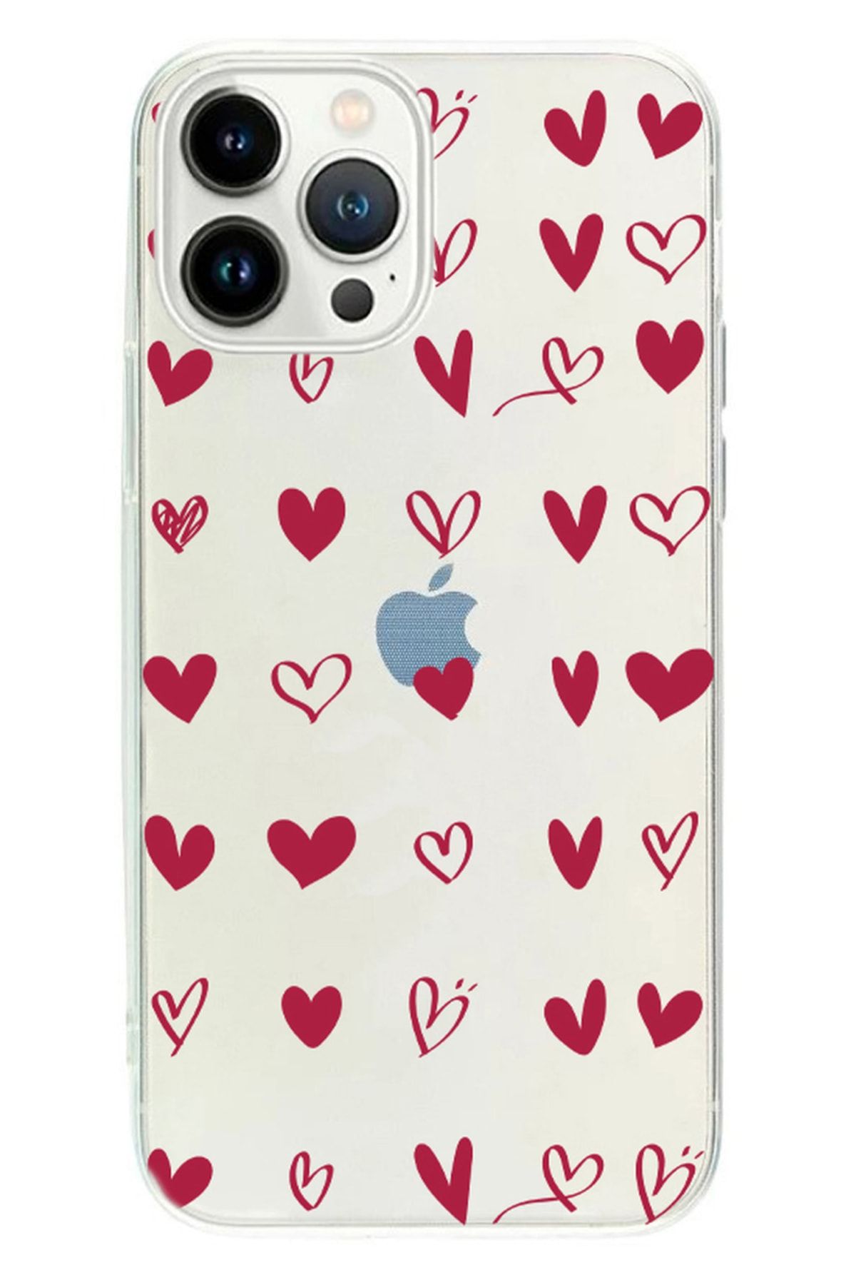 Powerfox Iphone 11 Pro Uyumlu Kalp Çizimi Şeffaf Telefon Kılıfı
