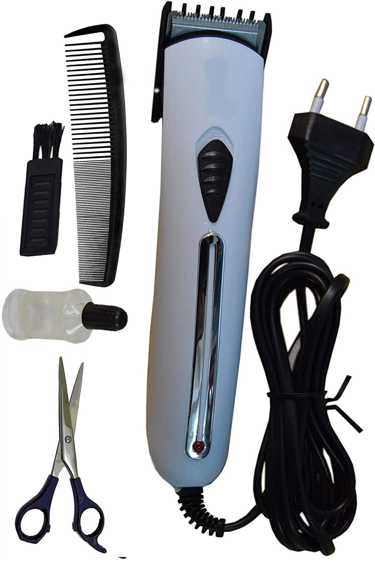pazariz Tam Takım Saç Kesme Tıraş Makinesi, Elektrikli Saç Tıraş Makinesi Şarjlı Değildir Beyaz