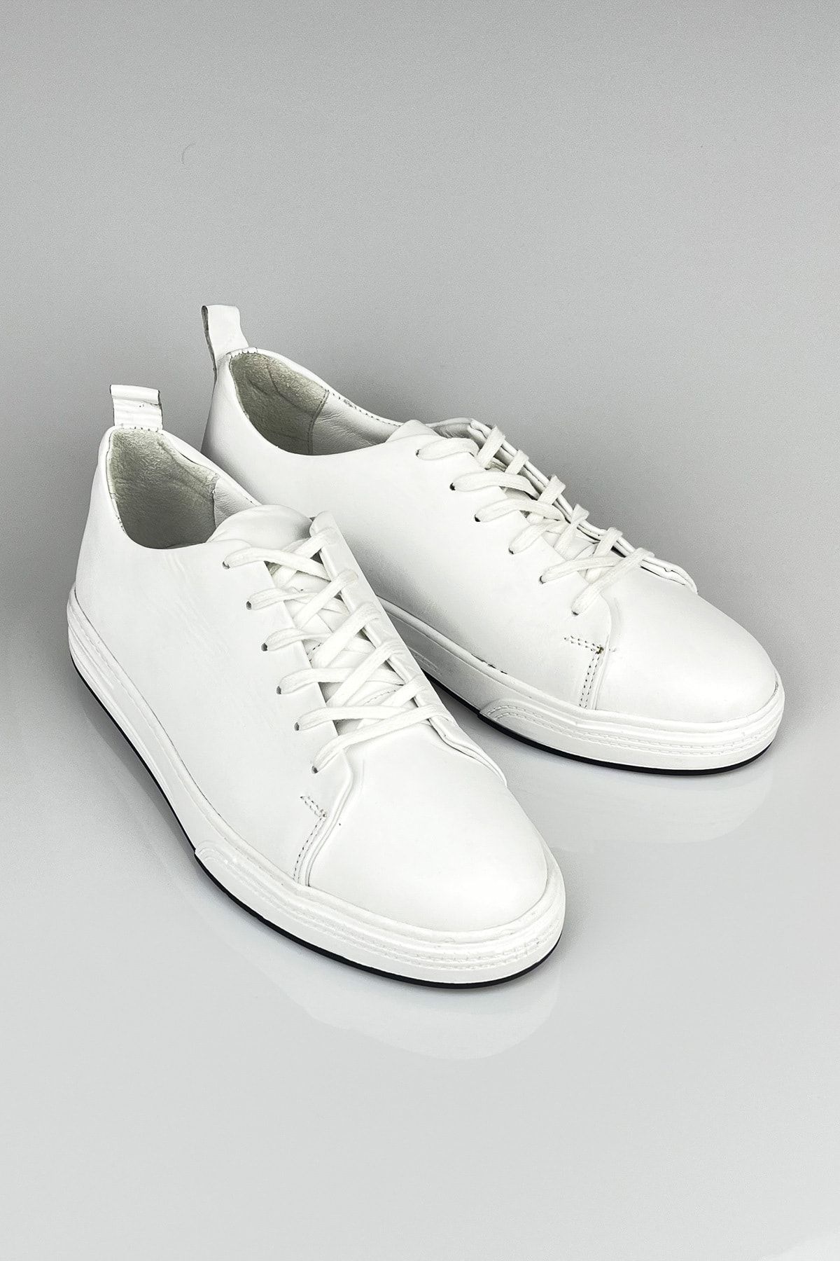 LUSIVE Hakiki Deri Beyaz Erkek Günlük Sneaker Ayakkabı Luas23al0003