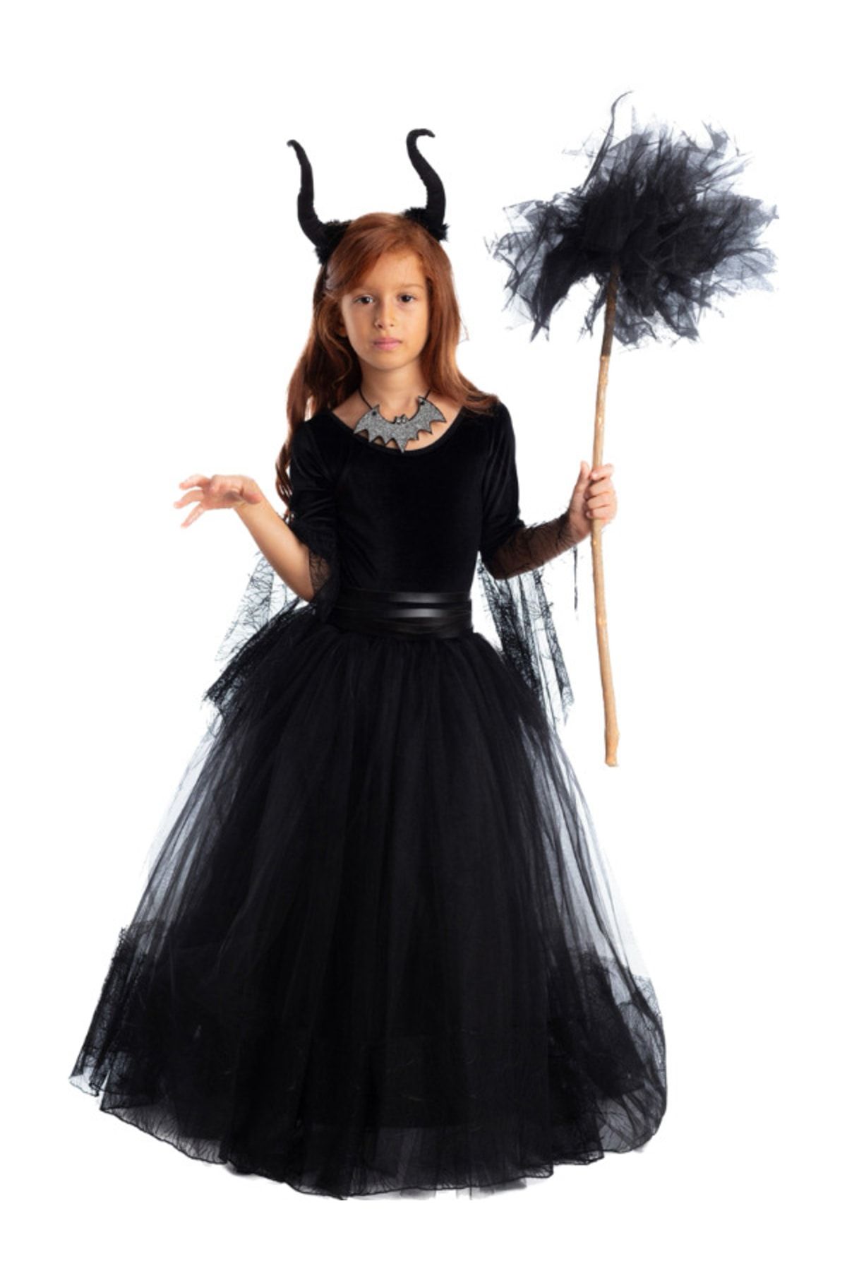 Tameris Kostüm Halloween Cadılar Bayramı Siyah Malefiz Kostümü - Kız Çocuk Parti Ve Doğum Günü Kostümleri
