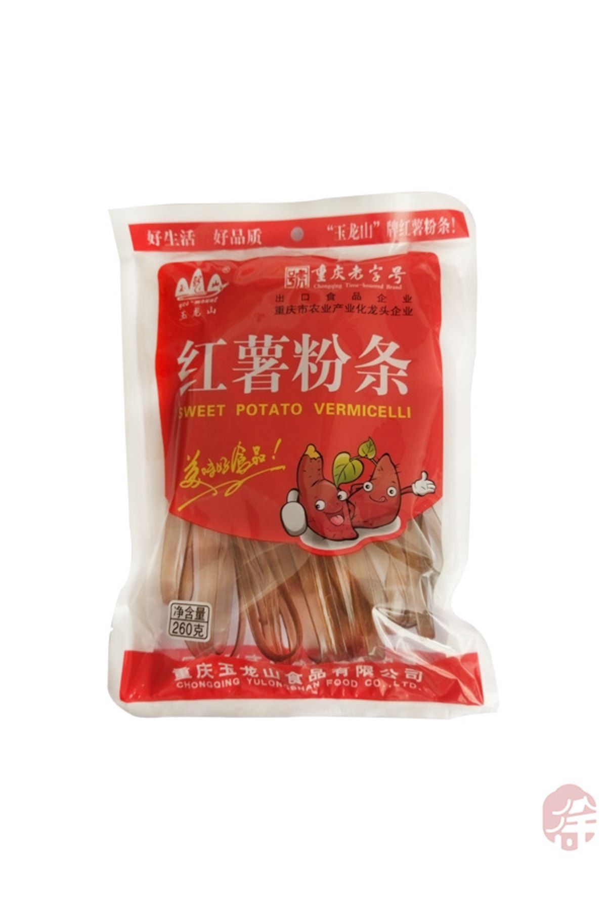 yu long shan Mor Tatlı Patatesli Geniş Erişte 2cm ( Sweet Potato Wıdth Vermıcelli 2cm ) - 260g