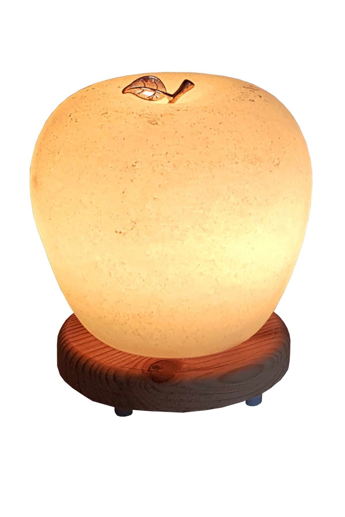 Genel Markalar Çankırı Kaya Tuz Lambası Elma Modeli Gold Yaprak Detaylı