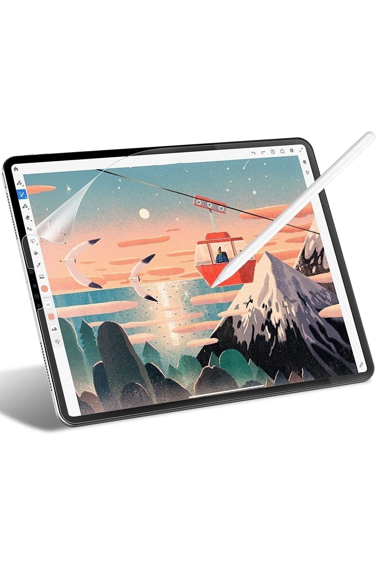 Nezih Case Apple Ipad Pro 4. Nesil 2022 M2 11" Inç Uyumlu Kağıt Hisli Paperlike Nano Kırılmaz Ekran Koruyucu
