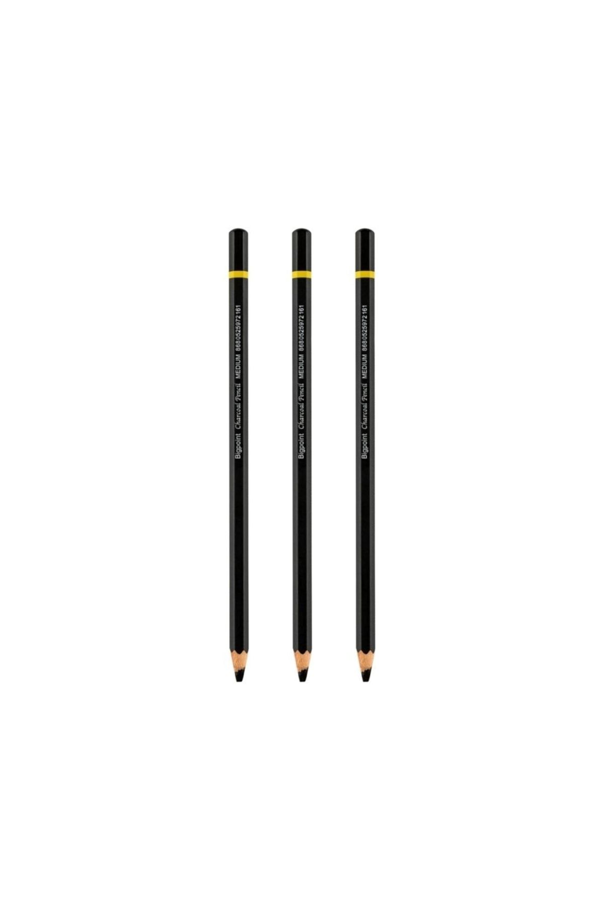 Bigpoint Charcoal Pencil Kömür Kalemi (7.2mm X 175mm) 3'lü Medium Set