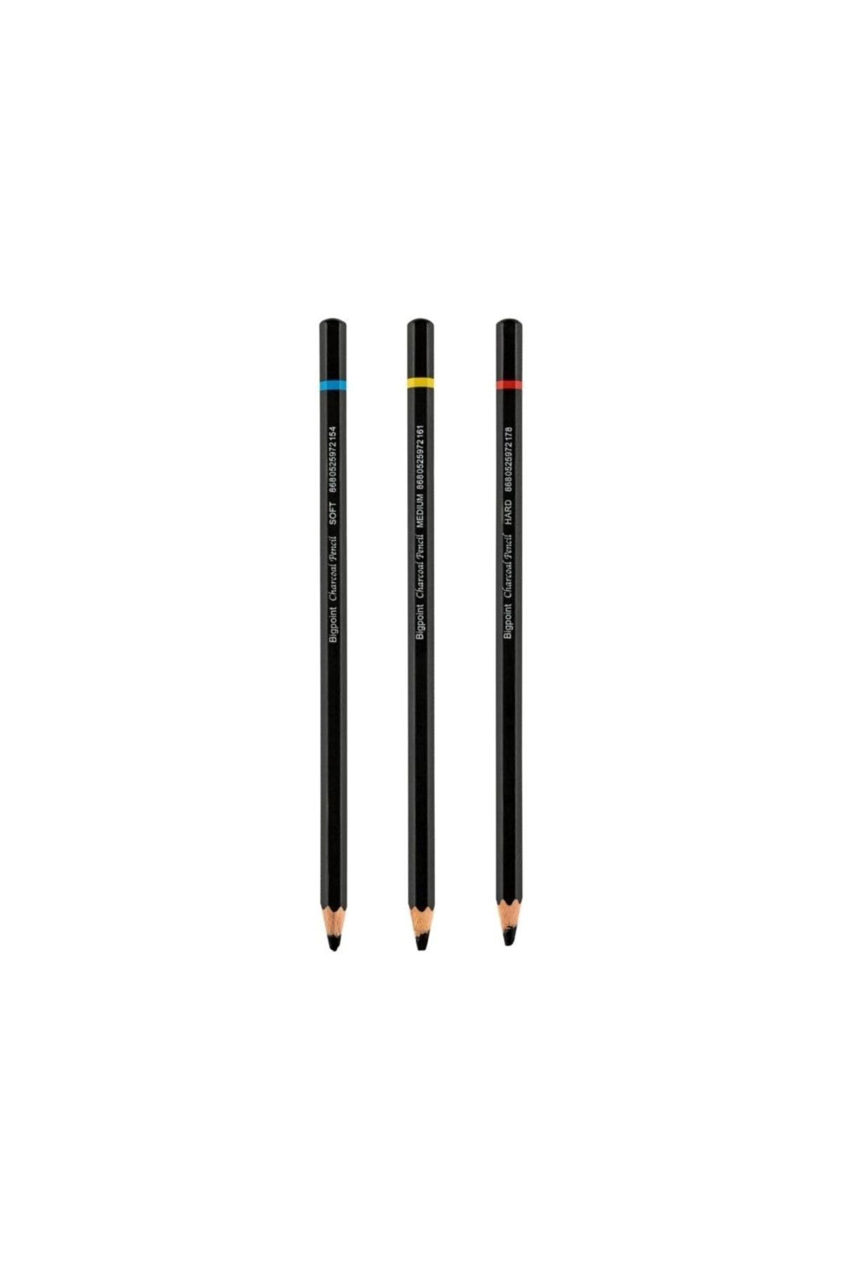 Bigpoint Charcoal Pencil Kömür Kalemi (7.2mm X 175mm) 3'lü Set
