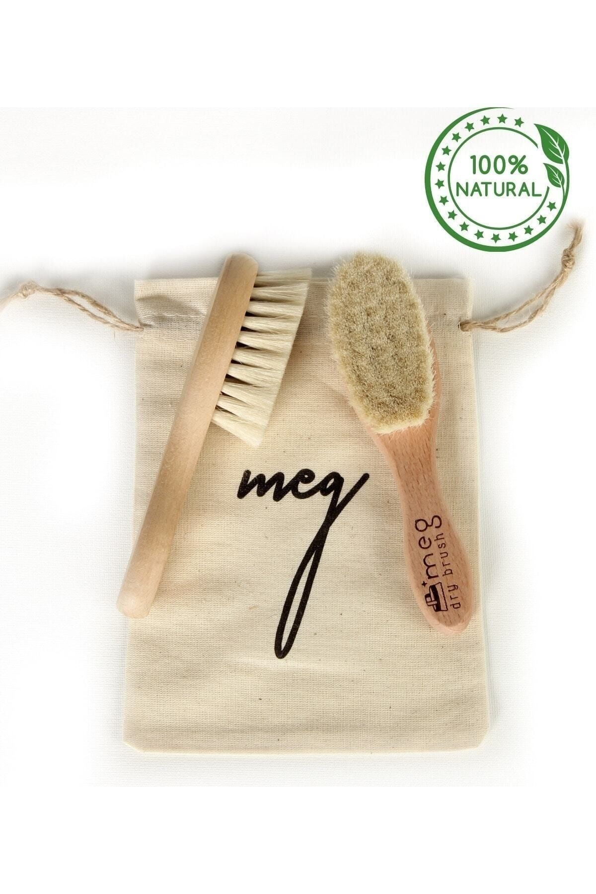 MEG Dry Brush Keçi Kılı Yumuşak Doğal Bebek Tarağı