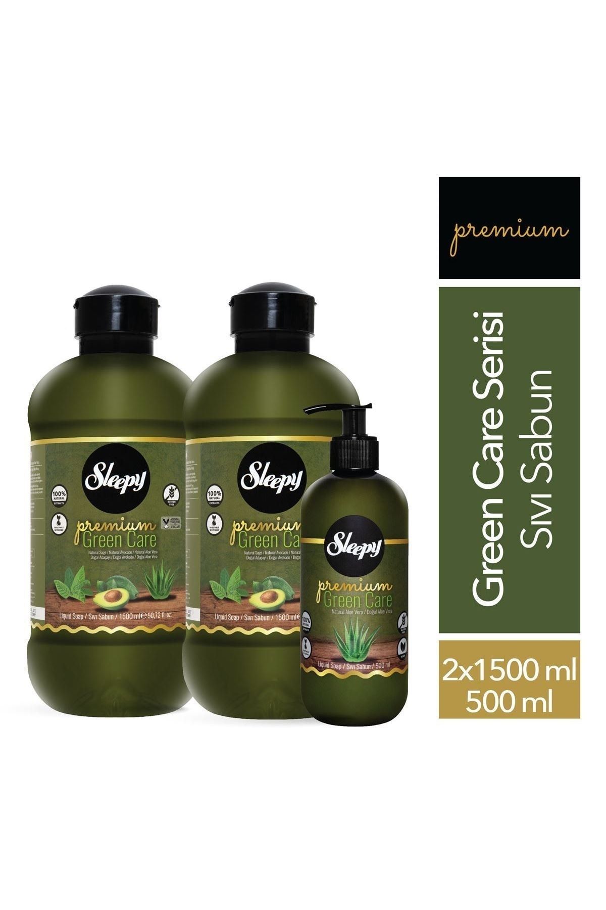 Sleepy Premium Green Care Serisi Sıvı Sabun 500 Ml + 2x1500 Ml