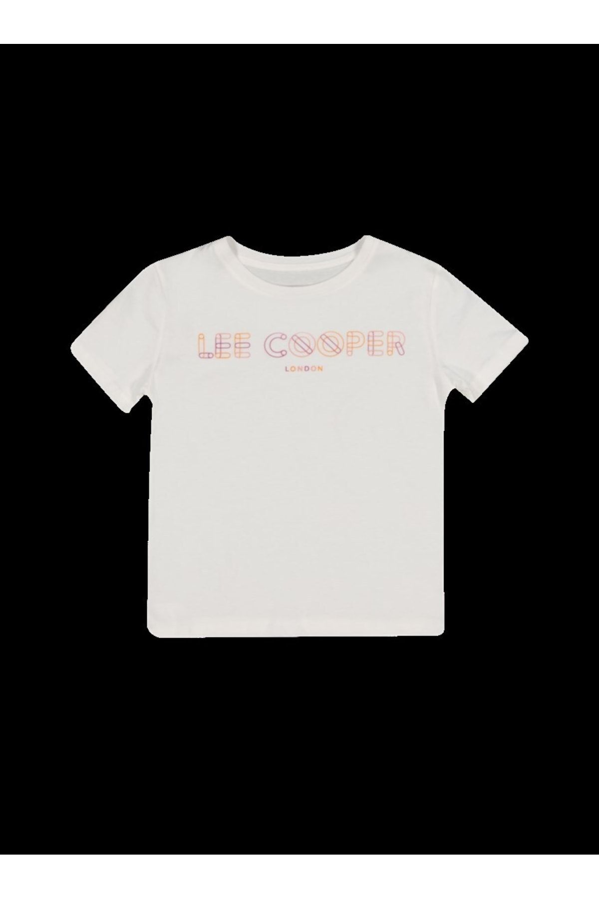 Lee Cooper Neon Kız Çocuk Bisiklet Yaka T-shirt Off White