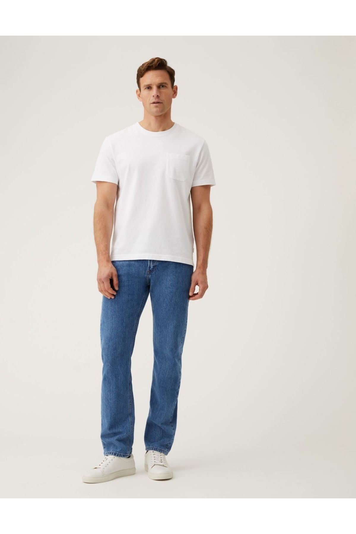 Marks & Spencer Saf Pamuklu Straight Fit Jean Pantolon