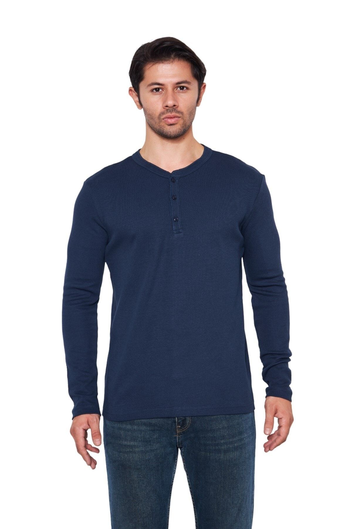 Keep Out 5024 Düğmeli Yaka Regular Fit Basic Sweatshirt